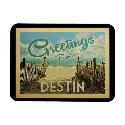 Destin Beach Vintage Travel Magneet (Horizontaal)