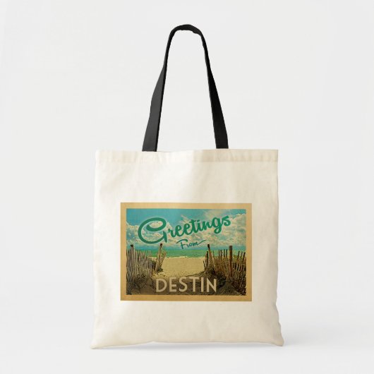 Destin Beach Vintage Travel Tote Bag (Voorkant)
