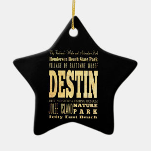 Destin City of Florida Typography Art Keramisch Ornament