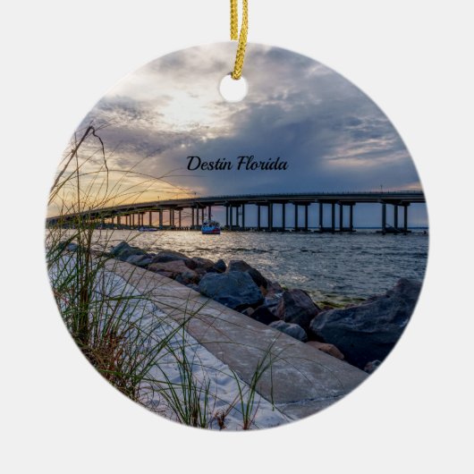 Destin East Pass Sunset Cirkel Ornament (Voorkant)