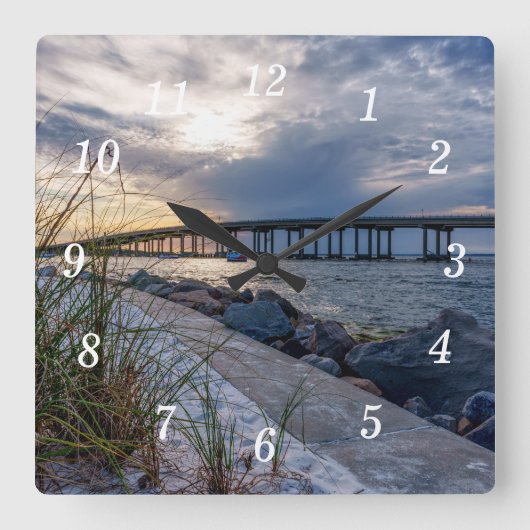 Destin East Pass Sunset Muur Klok (Voorkant)