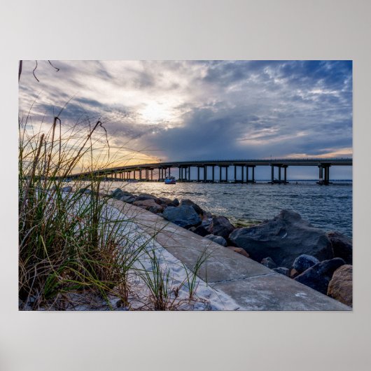 Destin East Pass Zonsondergang Poster (Voorkant)