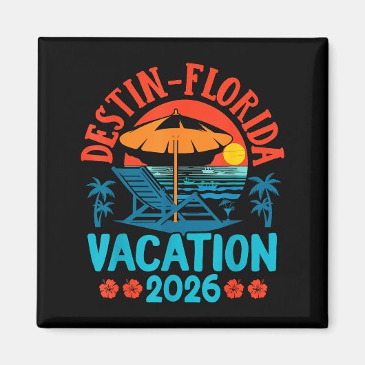 Destin Florida 2026 Family Vacation Beach Summer V Magneet (Voorkant)