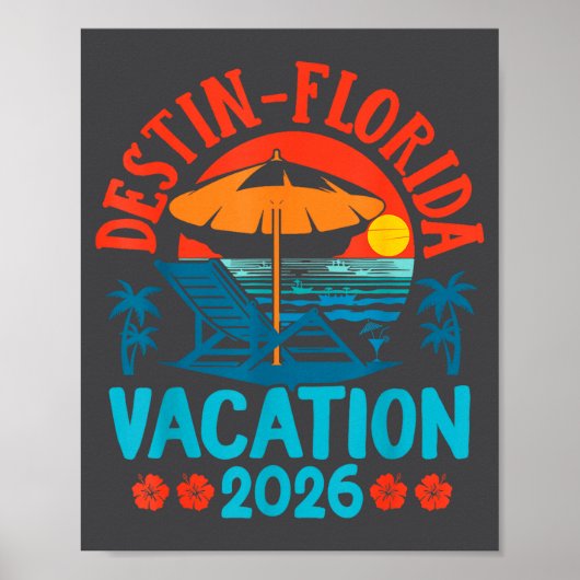 Destin Florida 2026 Family Vacation Beach Summer V Poster (Voorkant)