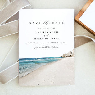 DESTIN Florida Aquarel Strand Save the Date Kaart