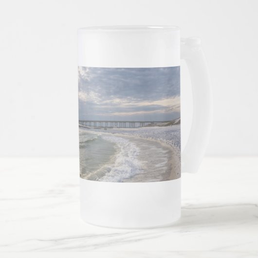 Destin Florida Avondgolven Frosted Beer Mok (Voorkant rechts)