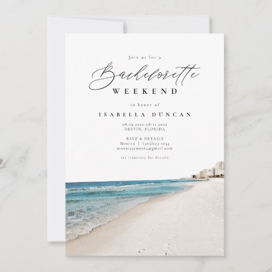 DESTIN Florida Bachelorette reisschema Kaart (Voorkant)