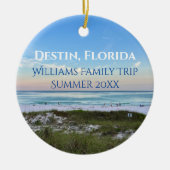 Destin Florida Beach Custom Familie Trip Kerstmis Keramisch Ornament (Voorkant)