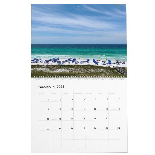 Destin Florida Beach Fotografie Seaside 2026 Muur Kalender (Feb 2026)