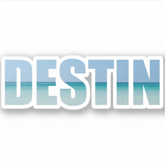 Destin Florida Beach Letters Laptop Sticker (Voorkant)
