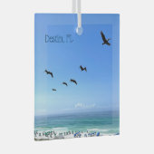 Destin Florida Beach Pelicans Kerst Glas Ornament (Voorkant Rechts)