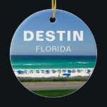 Destin Florida Beach Photography Seaside Keramisch Ornament<br><div class="desc">Een prachtige strandfoto genomen op een favoriete vakantiebestemming voor Floridianen: Destin, Florida. Het prachtige blauwgroen blauwe oceaanwater in Sandestin ontmoet de zandkust voor de perfecte eilandlandschapsfoto. Verkoop deze schattige ornamenten met vettige witte typografie in je toeristische winkel in Destin of koop ze om ze vanaf je kust naar je vrienden...</div>
