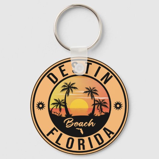 Destin Florida Beach Souvenirs Vintage Travel Sleutelhanger (Voorkant)