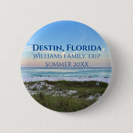 Destin Florida Beach Sunset Aangepaste familiereis Ronde Button 5,7 Cm