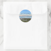 Destin Florida Beach Sunset Aangepaste familiereis Ronde Sticker (Tas)