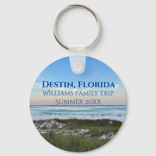 Destin Florida Beach Sunset Aangepaste vakantie Sleutelhanger (Voorkant)
