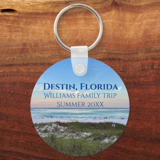 Destin Florida Beach Sunset Aangepaste vakantie Sleutelhanger (Achterkant)