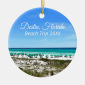 Destin Florida Beach Vacation Keepomwille Kerstmis Keramisch Ornament (Voorkant)