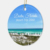Destin Florida Beach Vacation Keepomwille Kerstmis Keramisch Ornament (Links)