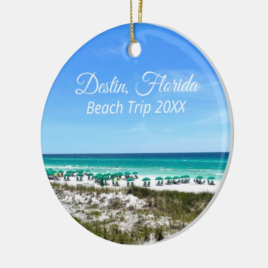 Destin Florida Beach Vacation Keepomwille Kerstmis Keramisch Ornament (Links)