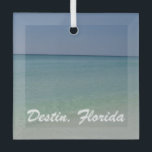 Destin Florida Beauful Beach Photo Keepomwille Glas Ornament<br><div class="desc">Een prachtige foto van het witte zandstrand van Destin in Florida. Ik hou van hun zachte witte zandige kusten en kristalhelder blauw en turquoise water van de oceaan.</div>