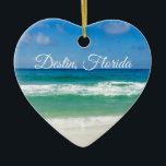 Destin Florida Beauful Beach Photography Heart Keramisch Ornament<br><div class="desc">Een prachtige strandfoto genomen op de ideale vakantiebestemming van Destin in Florida. De prachtige groene wateren van Sandestin spoelen naar de zandkust onder de serene blauwe hemel om de perfecte schilderachtig vakantiefoto te maken.</div>