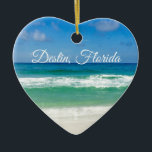 Destin Florida Beauful Beach Photography Heart Keramisch Ornament<br><div class="desc">Een prachtige strandfoto genomen op de ideale vakantiebestemming van Destin in Florida. De prachtige groene wateren van Sandestin spoelen naar de zandkust onder de serene blauwe hemel om de perfecte schilderachtig vakantiefoto te maken.</div>
