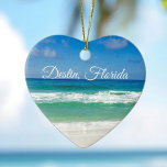 Destin Florida Beauful Beach Photography Heart Keramisch Ornament<br><div class="desc">Een prachtige strandfoto genomen op de ideale vakantiebestemming van Destin in Florida. De prachtige groene wateren van Sandestin spoelen naar de zandkust onder de serene blauwe hemel om de perfecte schilderachtig vakantiefoto te maken.</div>