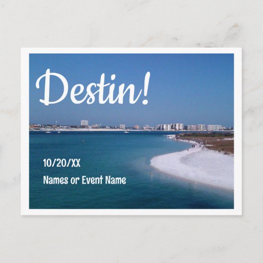 Destin Florida Bewaar de datum van het huwelijk of Briefkaart (Voorkant)