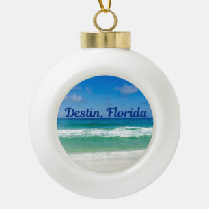 Destin Florida Blue Beach Ocean Waves Keramische Bal Ornament