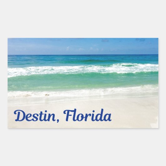 Destin Florida Blue Beach Rechthoekige Sticker (Voorkant)