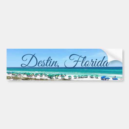 Destin Florida Coast Beach Umbrellas  Foto Bumpersticker (Voorkant)
