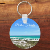 Destin Florida Coast Beach Umbrellas Sleutelhanger (Achterkant)
