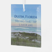 Destin Florida Custom Beach Vacation Christmas Glas Ornament (Voorkant links)