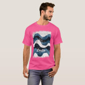 Destin Florida FL Tropical Beach Surfing Waves Vin T-shirt (Voorkant volledig)