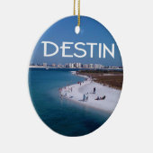 Destin Florida foto met strand en skyline Keramisch Ornament (Rechts)