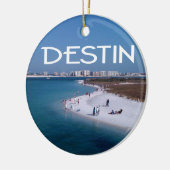 Destin Florida foto met strand en skyline Keramisch Ornament (Links)
