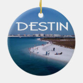 Destin Florida foto met strand en skyline Keramisch Ornament (Achterkant)