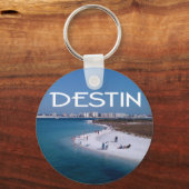 Destin Florida foto met strand en skyline Sleutelhanger (Voorkant)
