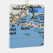 Destin Florida Map Keramisch Ornament (Rechts)