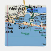 Destin Florida Map Keramisch Ornament (Voorkant)