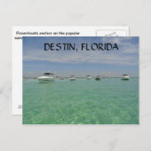 DESTIN FLORIDA NAUTISCH BRIEFKAART OP CRAB-EILAND (Voorkant / Achterkant)