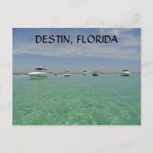 DESTIN FLORIDA NAUTISCH BRIEFKAART OP CRAB-EILAND (Voorkant)