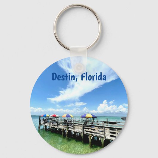 Destin Florida Ocean Boardwalk Photography Custom Sleutelhanger (Voorkant)