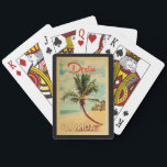 Destin Florida Palm Tree Beach Vintage Travel Pokerkaarten<br><div class="desc">Het ontwerp van Florida in Vintage Travel is ontworpen met een palmboom op het strand met oceaan en lucht.</div>
