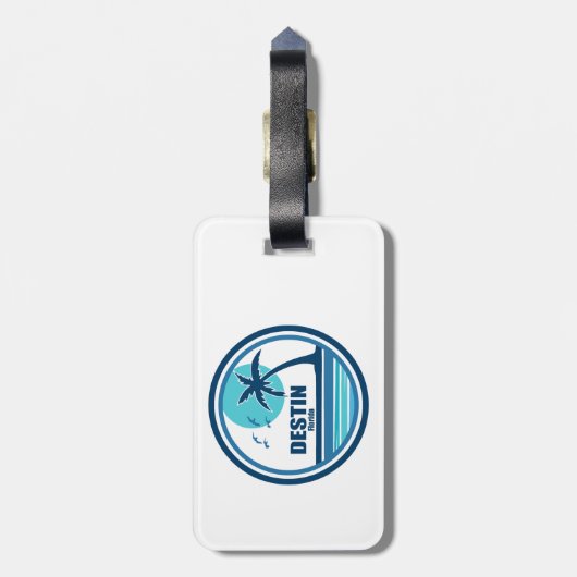 Destin Florida Palm Tree Birds Bagagelabel (Achterkant verticaal)