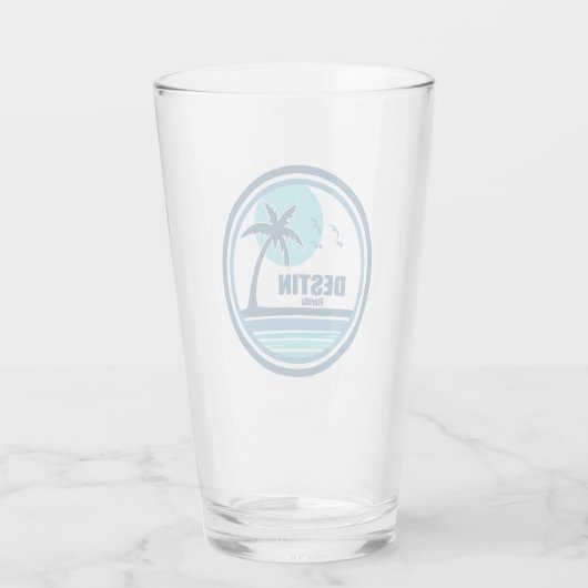 Destin Florida Palm Tree Birds Glas (Achterkant)