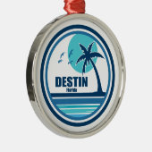 Destin Florida Palm Tree Birds Metalen Ornament (Rechts)