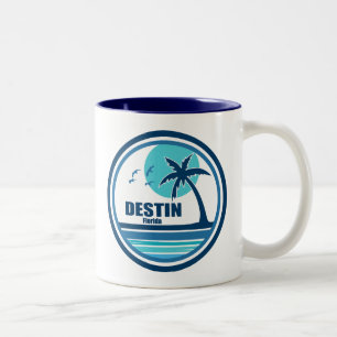 Destin Florida Palm Tree Birds Tweekleurige Koffiemok