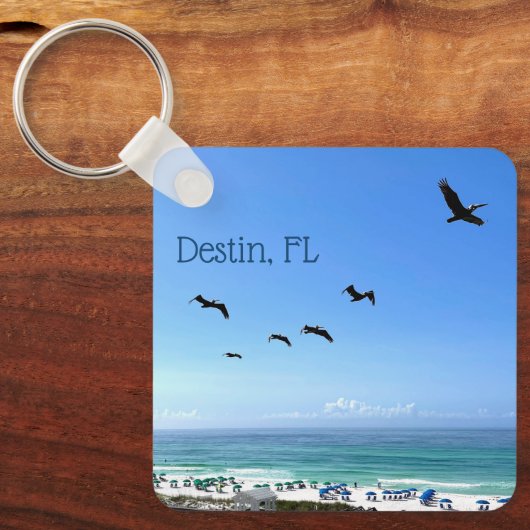 Destin Florida Pelicans  Ocean Photography Sleutelhanger (Voorkant)